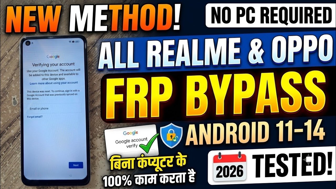 New Method: All Realme & Oppo FRP Bypass Android 11-14 Without PC [2026]
