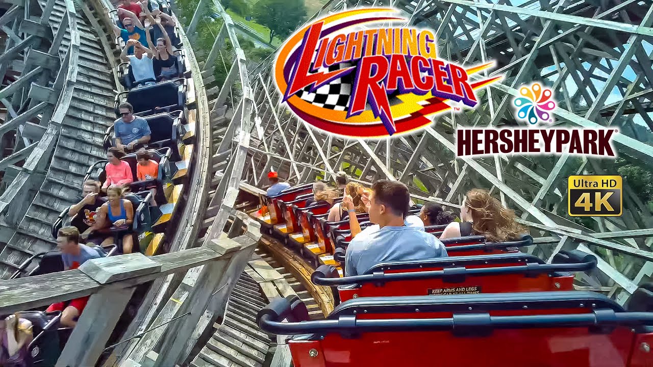 2021 Lightning Racer Roller Coaster On Ride Lightning and Thunder 4K POV Hershey Park
