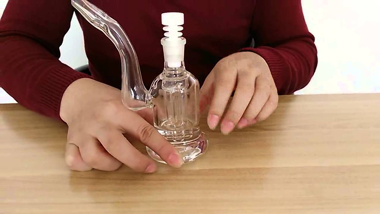 4 arm perculator glass mini water pipes with 18.8mm glass bowl