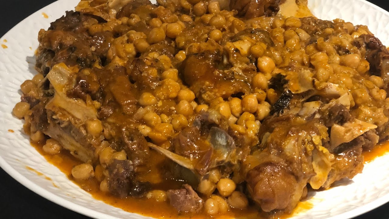 طبق مميز لحم الراس والكرعين مع لحم الغنمي بالحمص جربوه مغديش تندمو