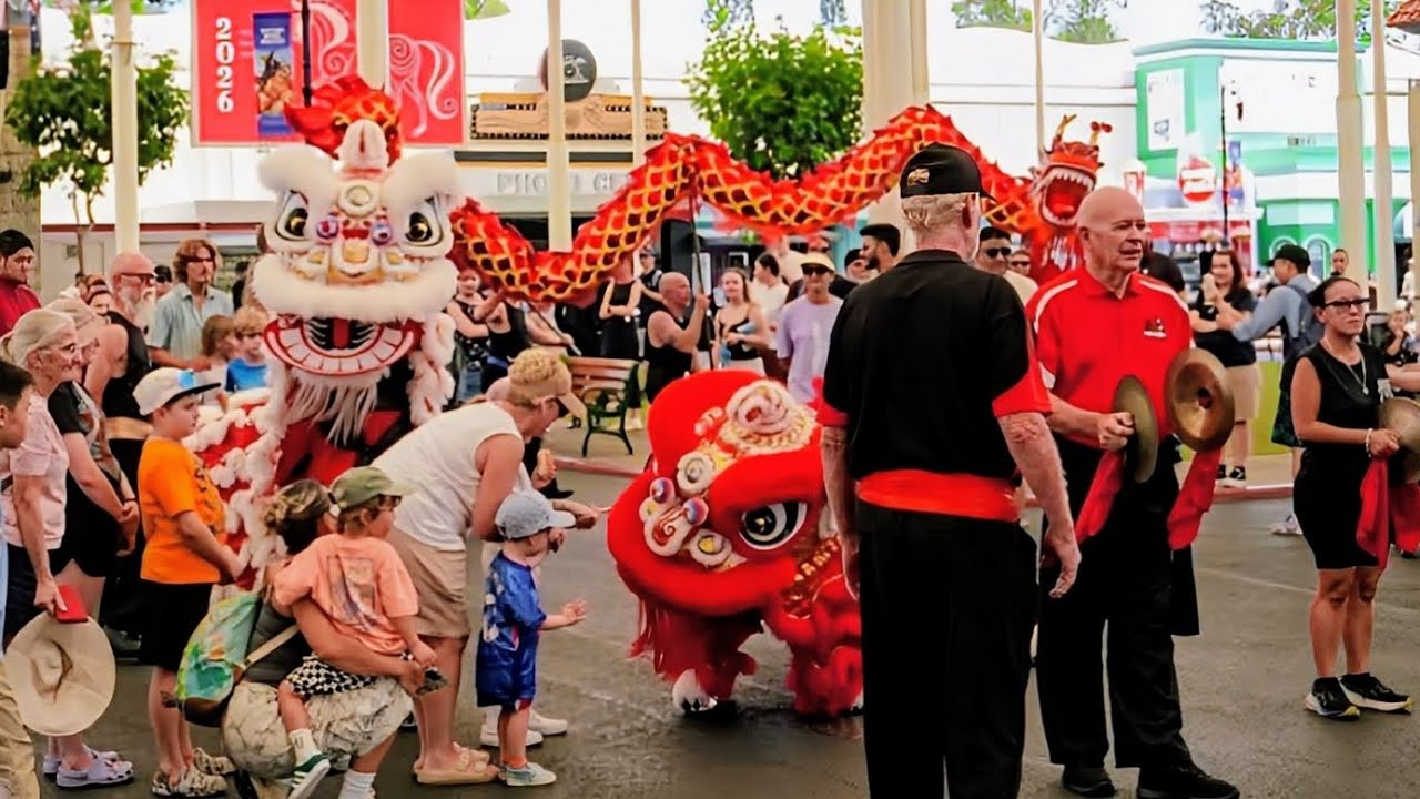 Lunar New Year 2026 celebrations: Lion & Dragon performances @ WB Movie World Gold Coast 🇦🇺