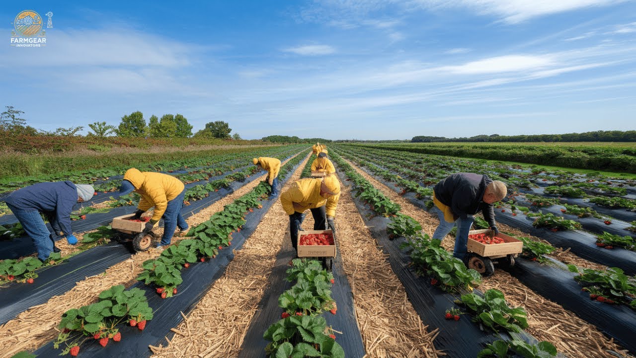 How California Famers MILLIONS Of Strawberries Harvest & Packing 🍓 | Agriculture Technology