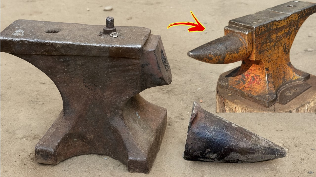 The Anvil Nose Broken Like A Horn // How Expert Magical Hands Repaired A Broken Anvil Like Brand New