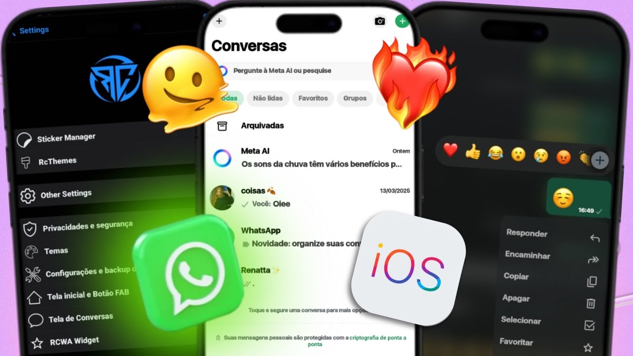 WHATSAPP IGUAL IPHONE RC IOS 10.33 ATUALIZADO 2025 com EMOJIS IOS + FONTES + VER MENSAGENS APAGADAS