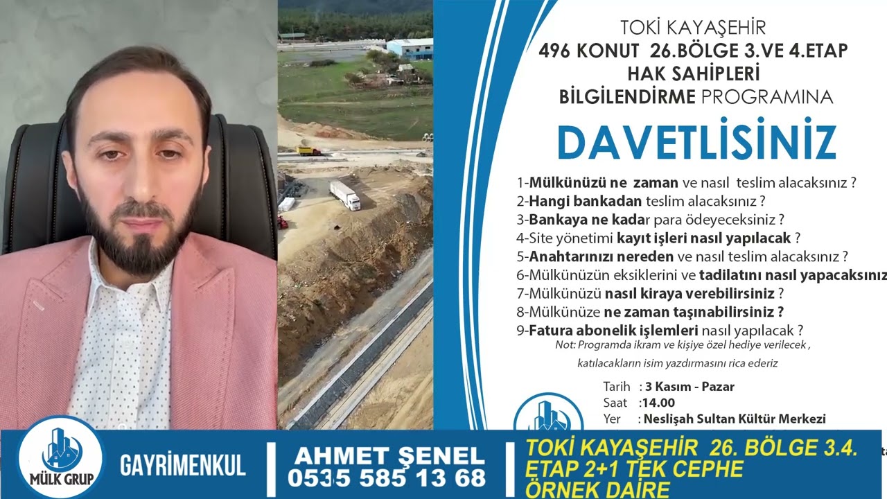 KAYAŞEHİR TOKİ 26.BÖLGE 3 . 4.TEK CEPHE  2+1 ÖRNEK DAİRE VİDEOSU #kayaşehir #satılık