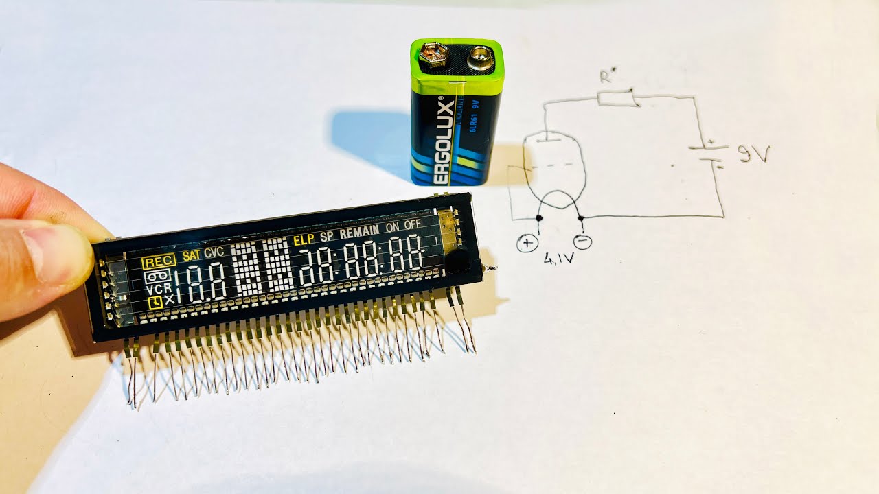 Vacuum fluorescent display. How to check it with a battery