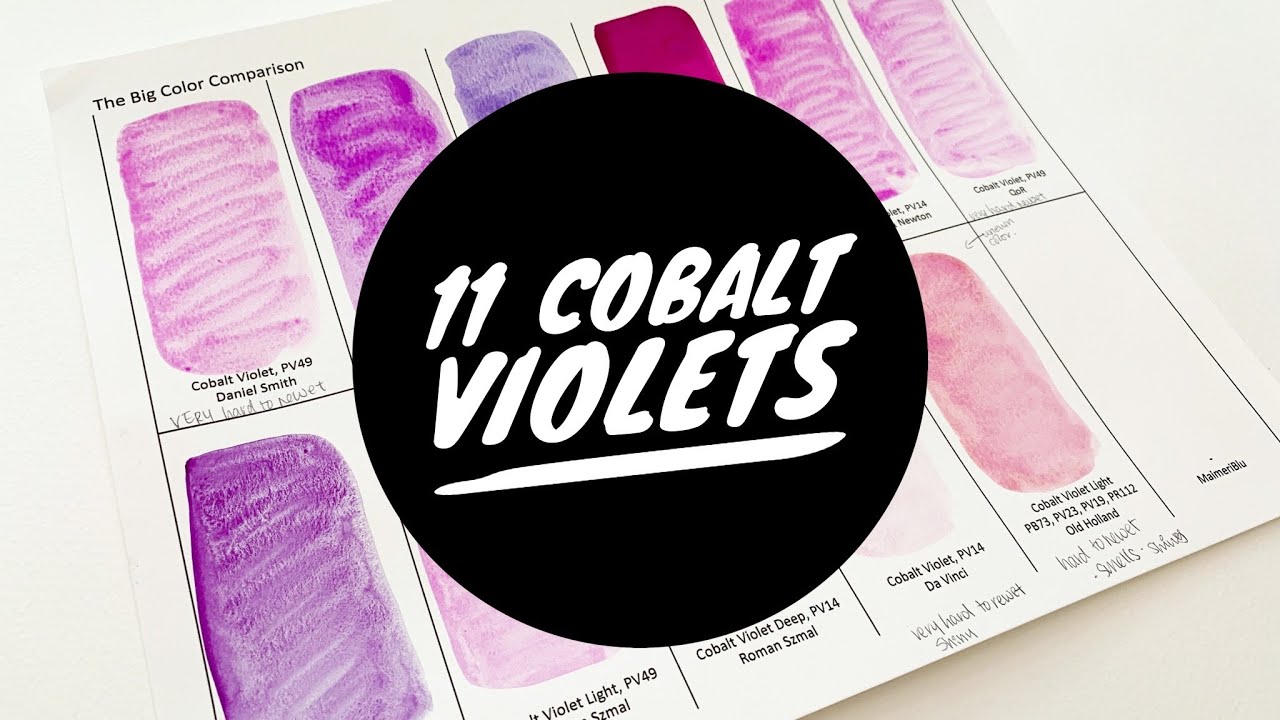 Colossal Color Showdown S2 Ep.7 - Cobalt Violets | Comparing 11 Watercolor Brands