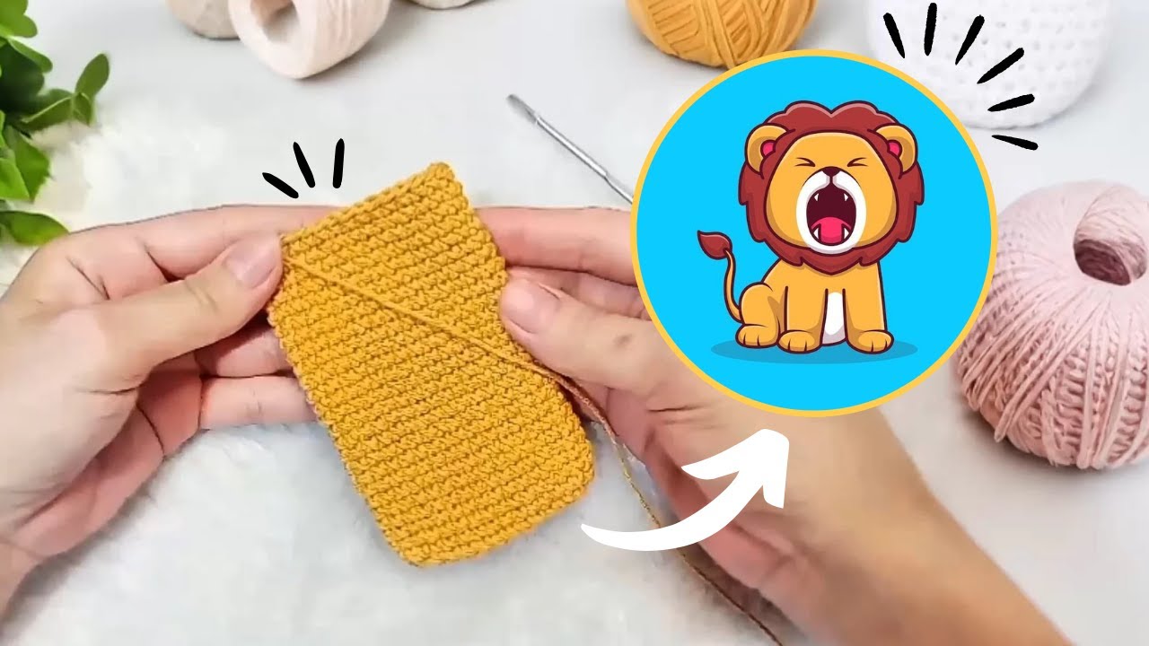 VEJA COMO TRANSFORMEI UM RETANGULO EM CROCHÊ AMIGURUMI EM UM LEÃO 🦁