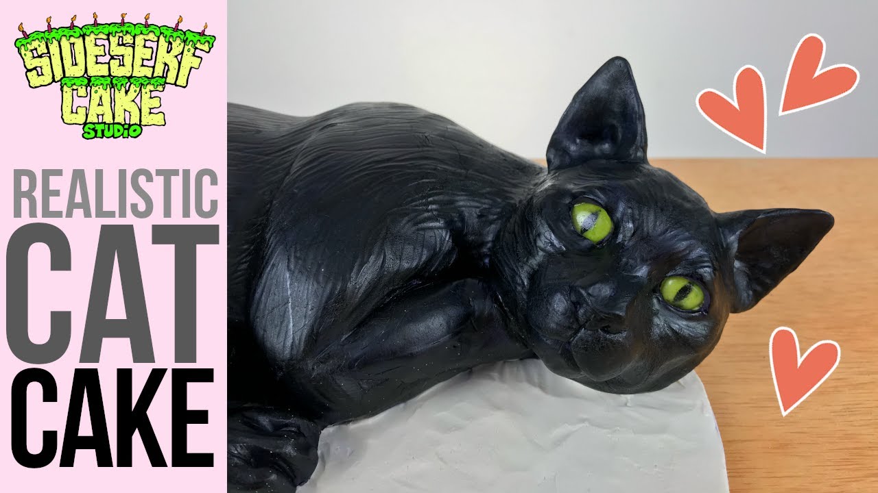 MAKING A REALISTIC BLACK CAT CAKE