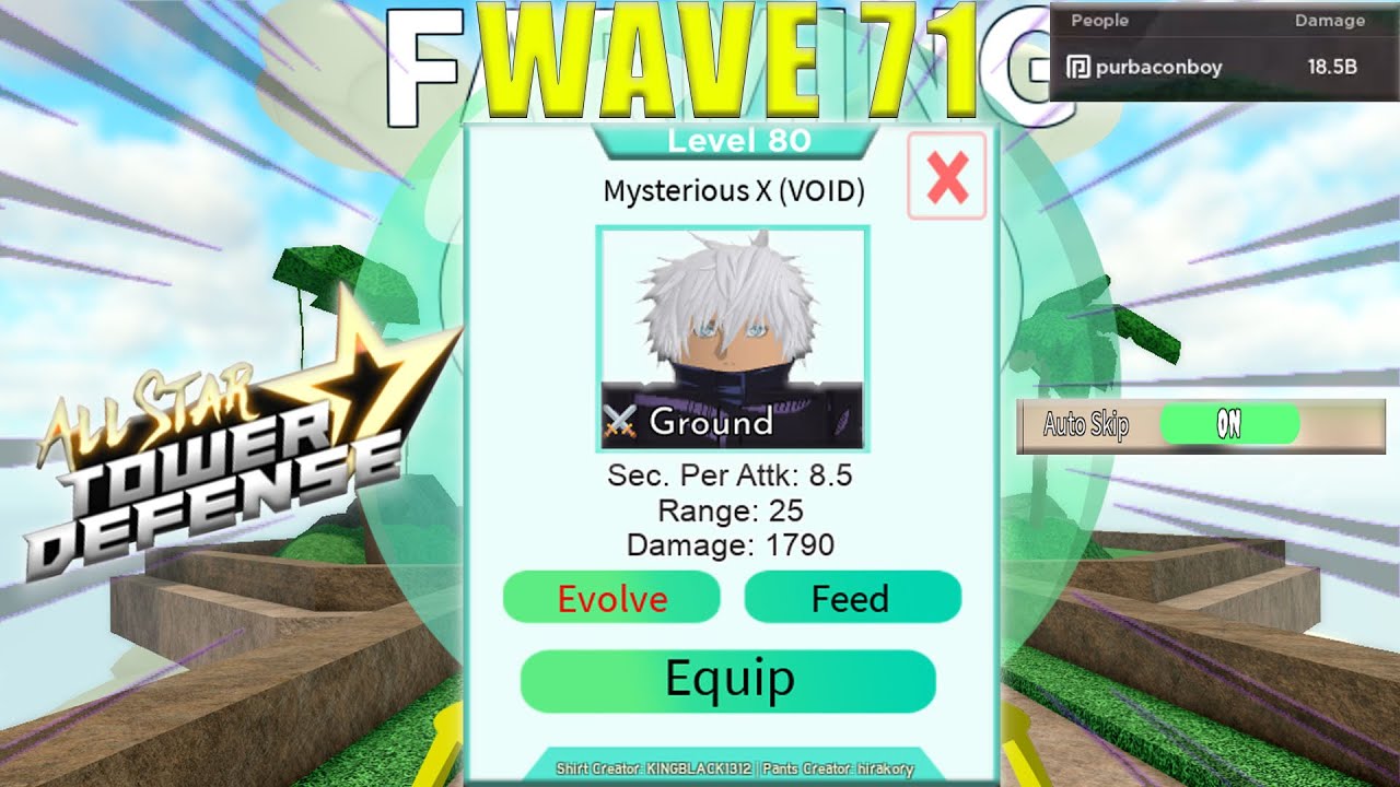Level 80 6 Star Gojo in Material (ORB) Farming | Wave 70+ Solo Gameplay |  All Star Tower Defense