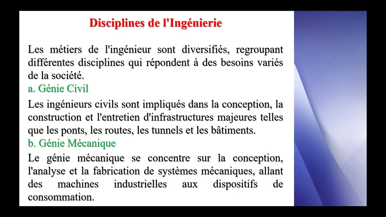 Métiers de l'ingénieur Cours 1