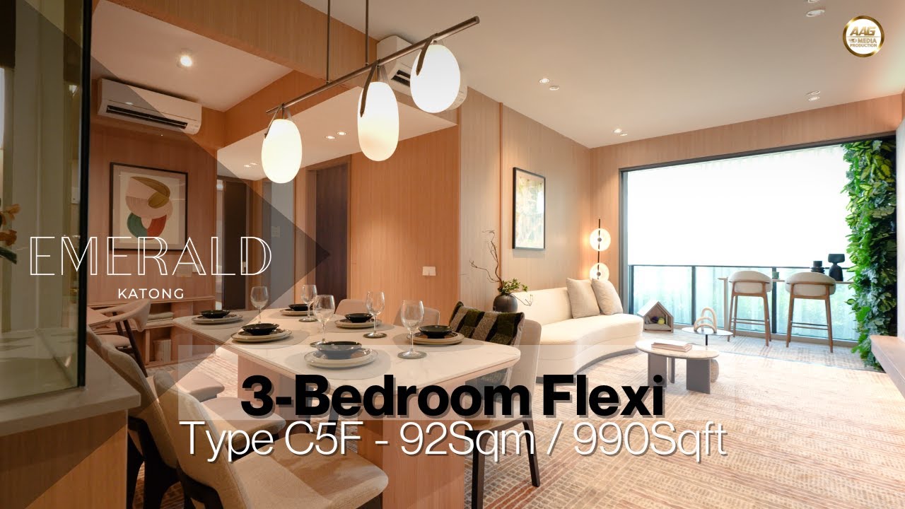 Singapore Showflat Tour - EMERALD OF KATONG I 3 Bedroom Flexi I OrangeTee AAG