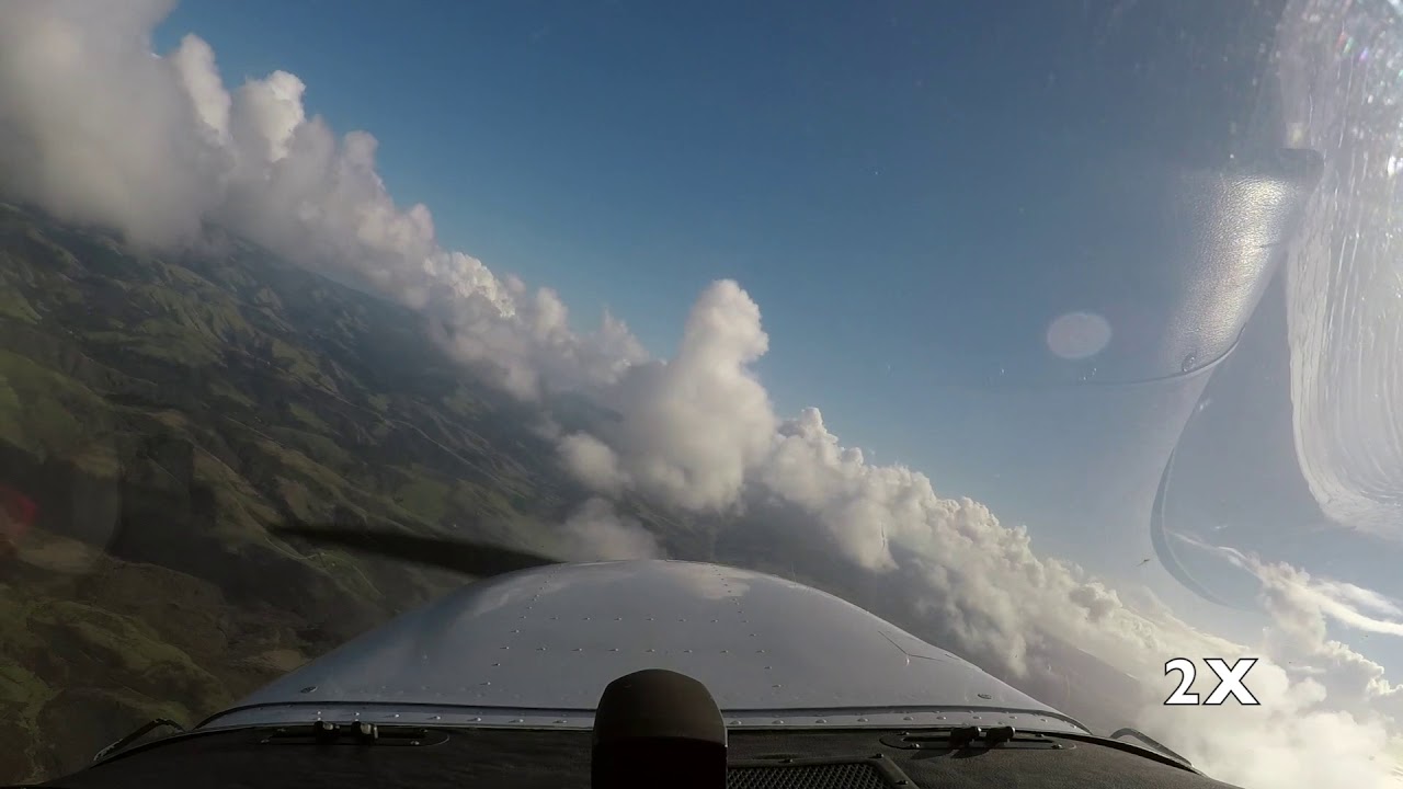 Flying on a cloudy day