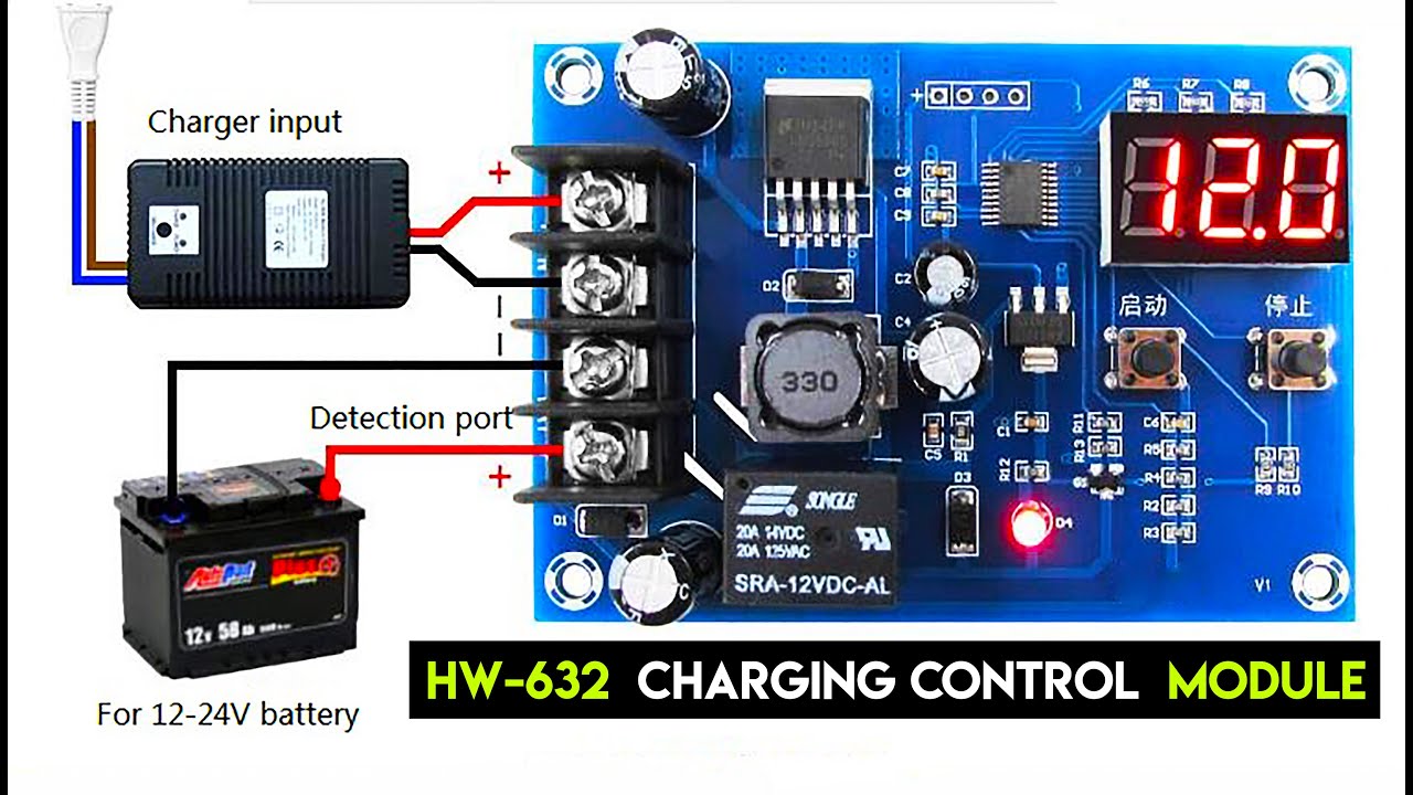 HW-632 Battery Charger Control Module || Lithium Battery Charging Control Switch