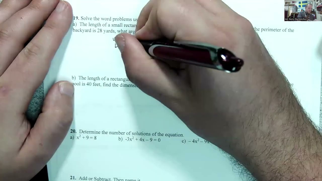 Algebra 1 Semester 2 Final Review
