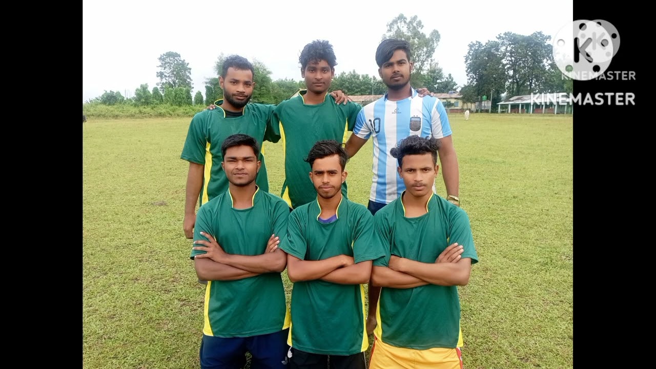 Football match collage field Mahendra ganj bepari para vs hat singimari m.ganj win and 4 goal