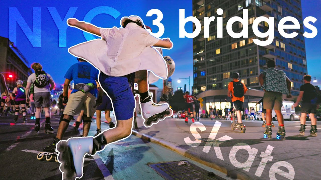 Beautiful night to skate the city and head over 3 bridges
