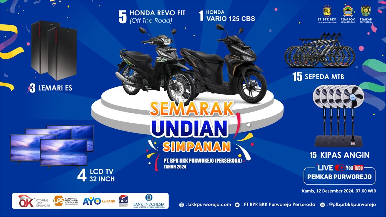 🔴Semarak Undian Simpanan PT. BPR BKK Kab. Purworejo 2024