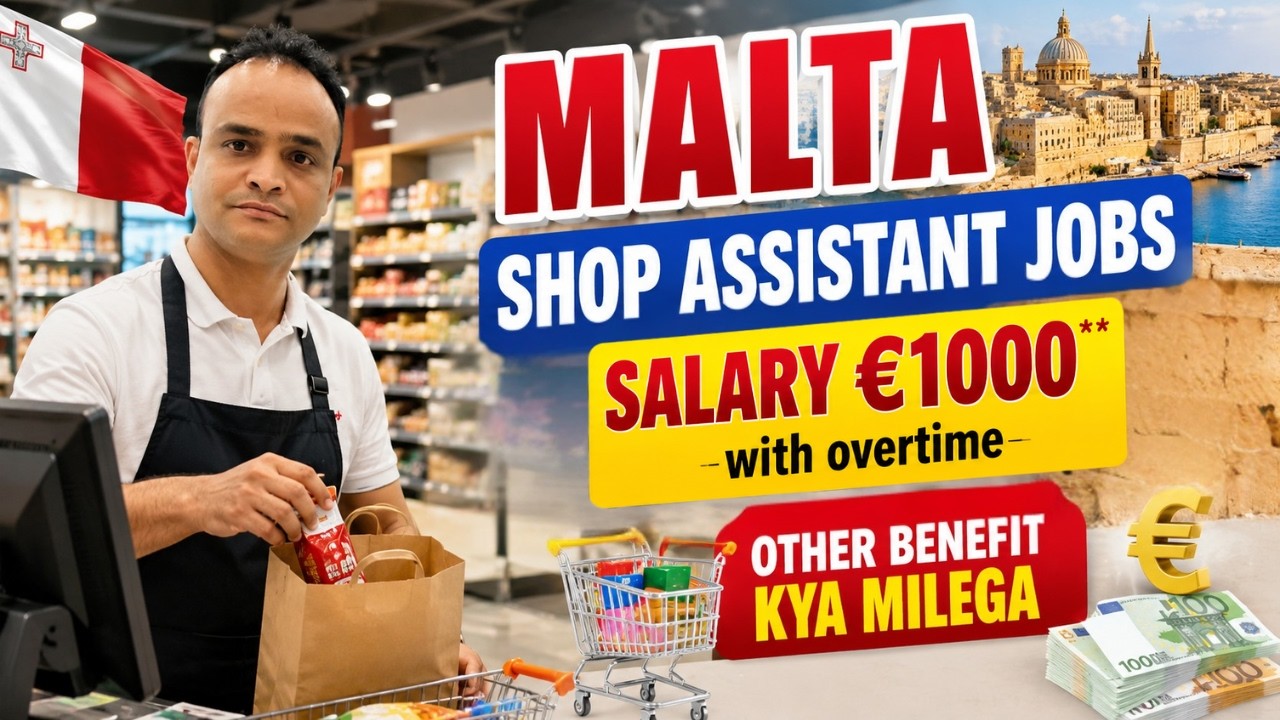 Malta Shop Assistant Jobs 2026 | &euro;1000 Salary + Overtime | Other Benefits Kya Milenge?