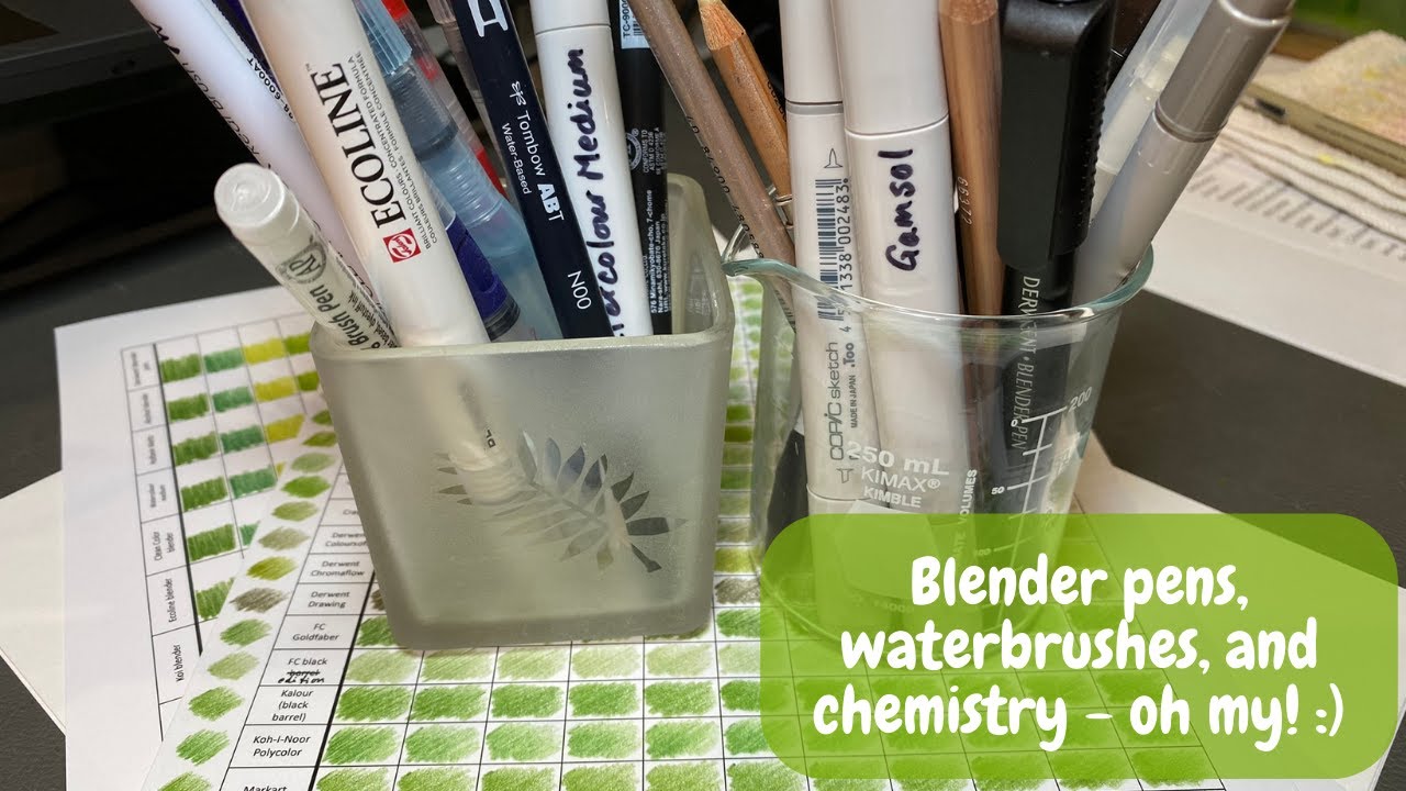 Blender pens, waterbrushes, and chemistry - oh my! :) | Adult Colouring