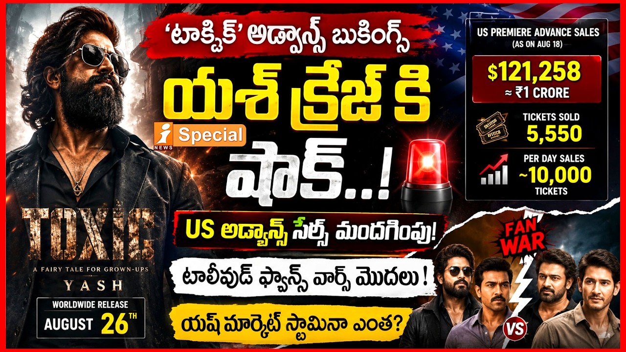 యశ్&zwnj; పాన్&zwnj; ఇండియా స్టార్&zwnj;డమ్&zwnj;కు టాక్సిక్&zwnj; పరీక్ష.! | Toxic Advance Bookings Slow in USA | iSpecial