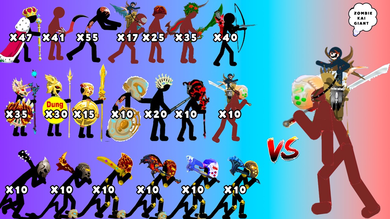 Zombie &Kappa;&alpha;&iota; Giant Vs All Stick Figures  Units Army - Stick War Legacy - Who Will Win?