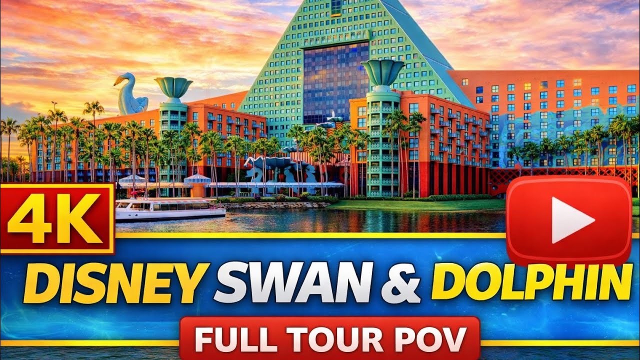 {4k} Disney Swan & Dolphin Resort Walkthougt POV | Full Tour No Talking 