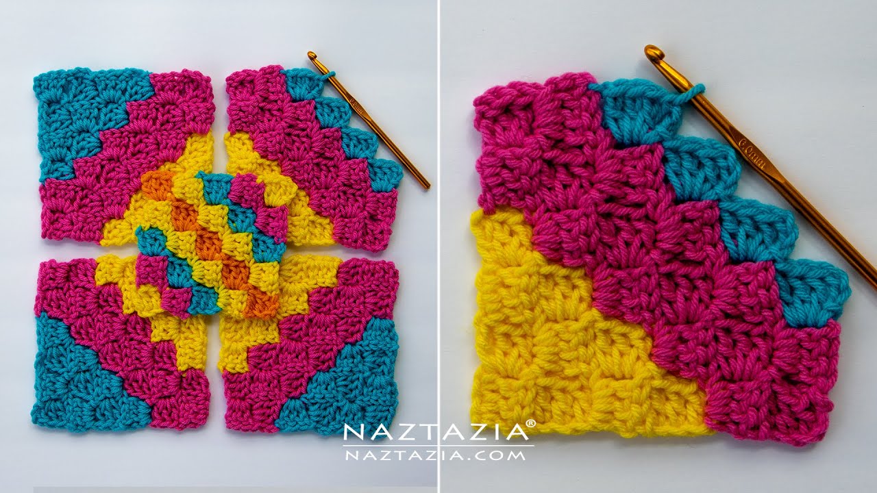 HOW to CROCHET CORNER TO CORNER C2C Stitch Pattern - Diagonal Box Stitch by Naztazia