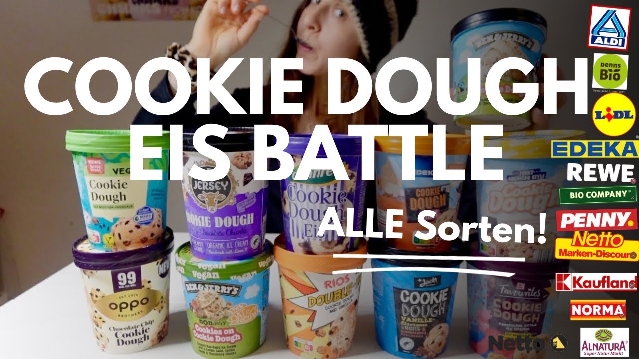 ICH TESTE ALLE COOKIE DOUGH EIS SORTEN AUS 🇩🇪 | Supermarkt Eis Check | THE ICE CREAM GIRL