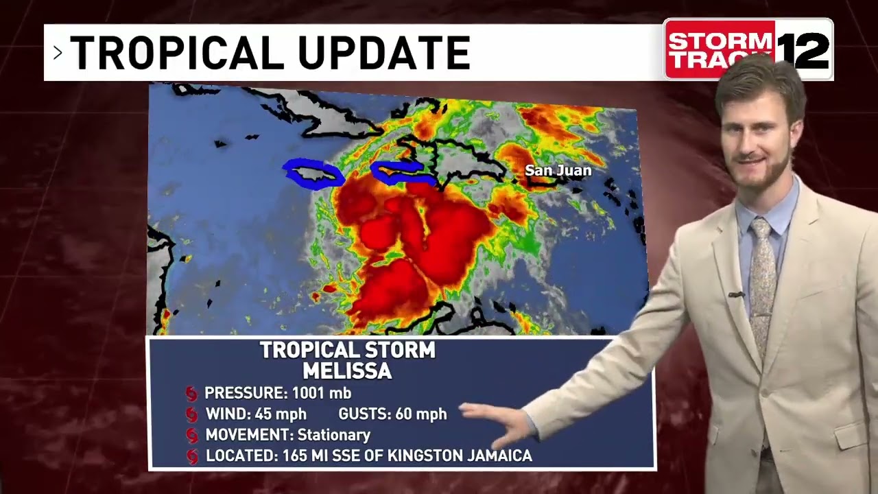 Tropical Storm Melissa Becomes Stationary over the Caribbeans