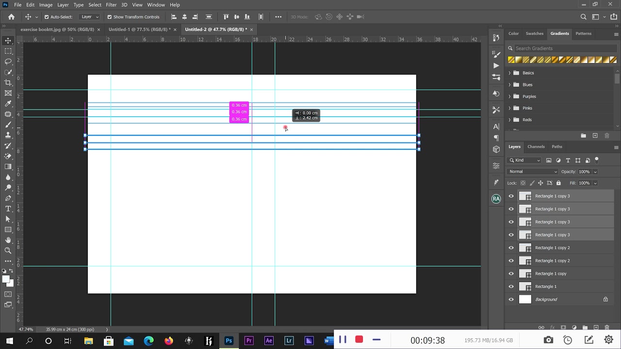 How to design a simple inside of an Exercise Book. || Photoshop CC tutorials 2021.