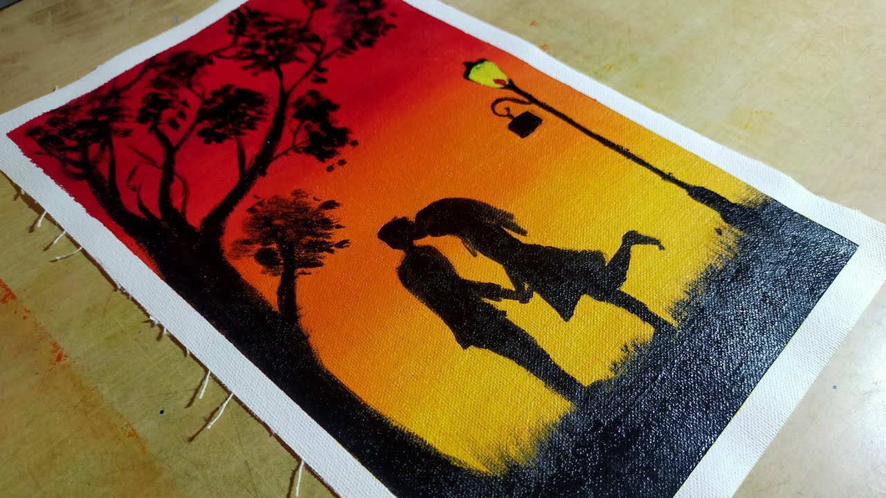Romance couple canvas painting 🎨/A symbol of love/sj art factory
