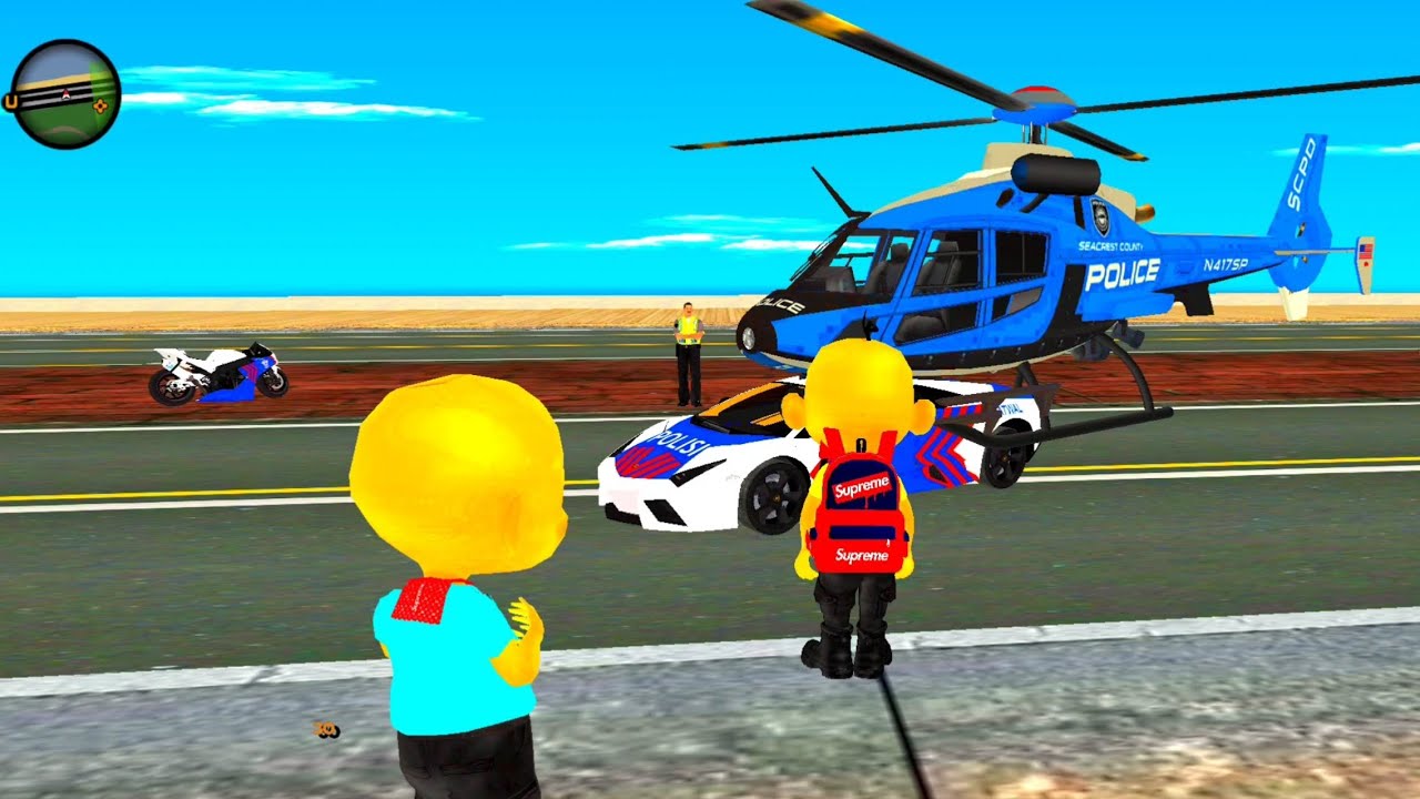 Hari kedua Upin & ipin bertugas jadi Polisi, bawa helikopter Polisi diatas Mobil Lamborghini 😍 Dunia