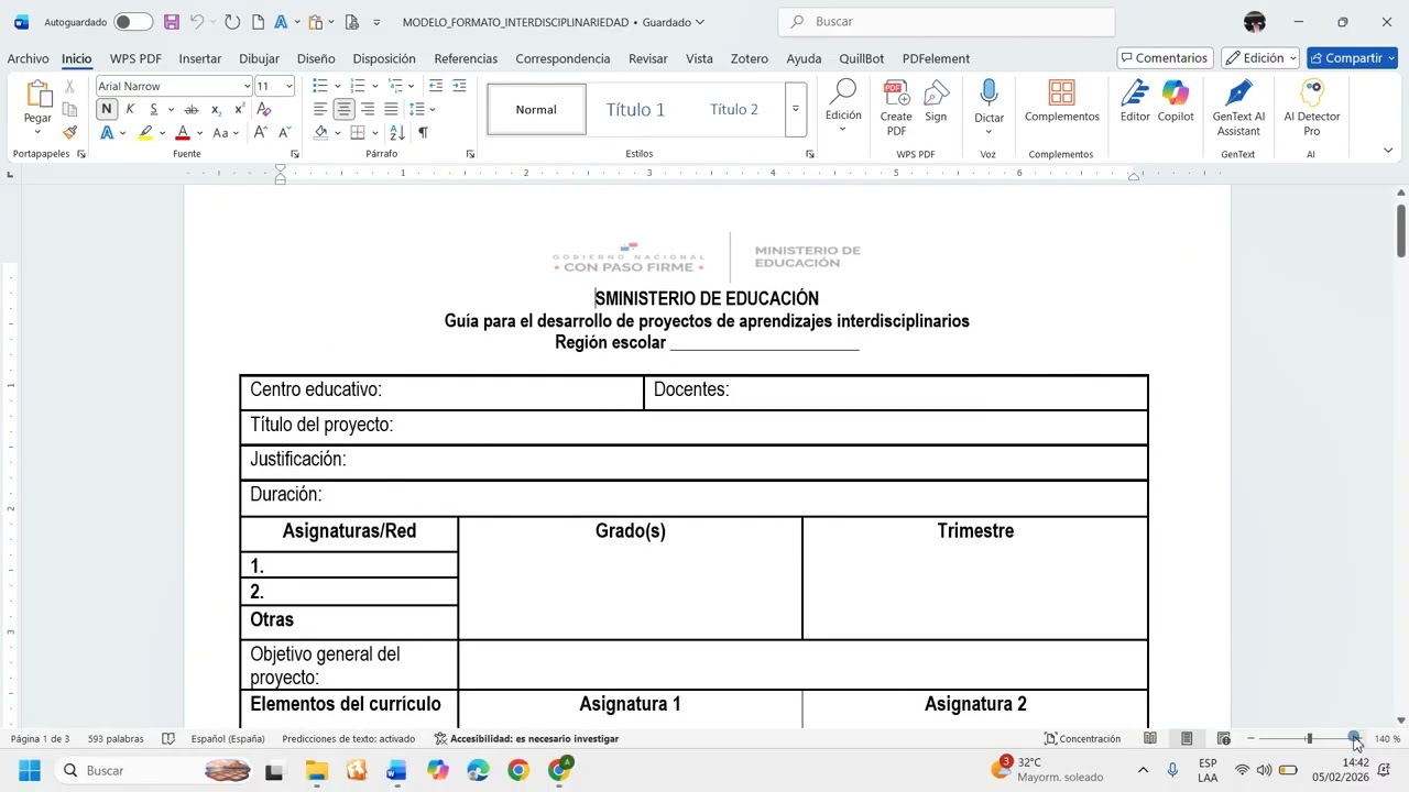 PROPUESTA PARA CREAR UN PROYECTO INTERDISCIPLINARIO