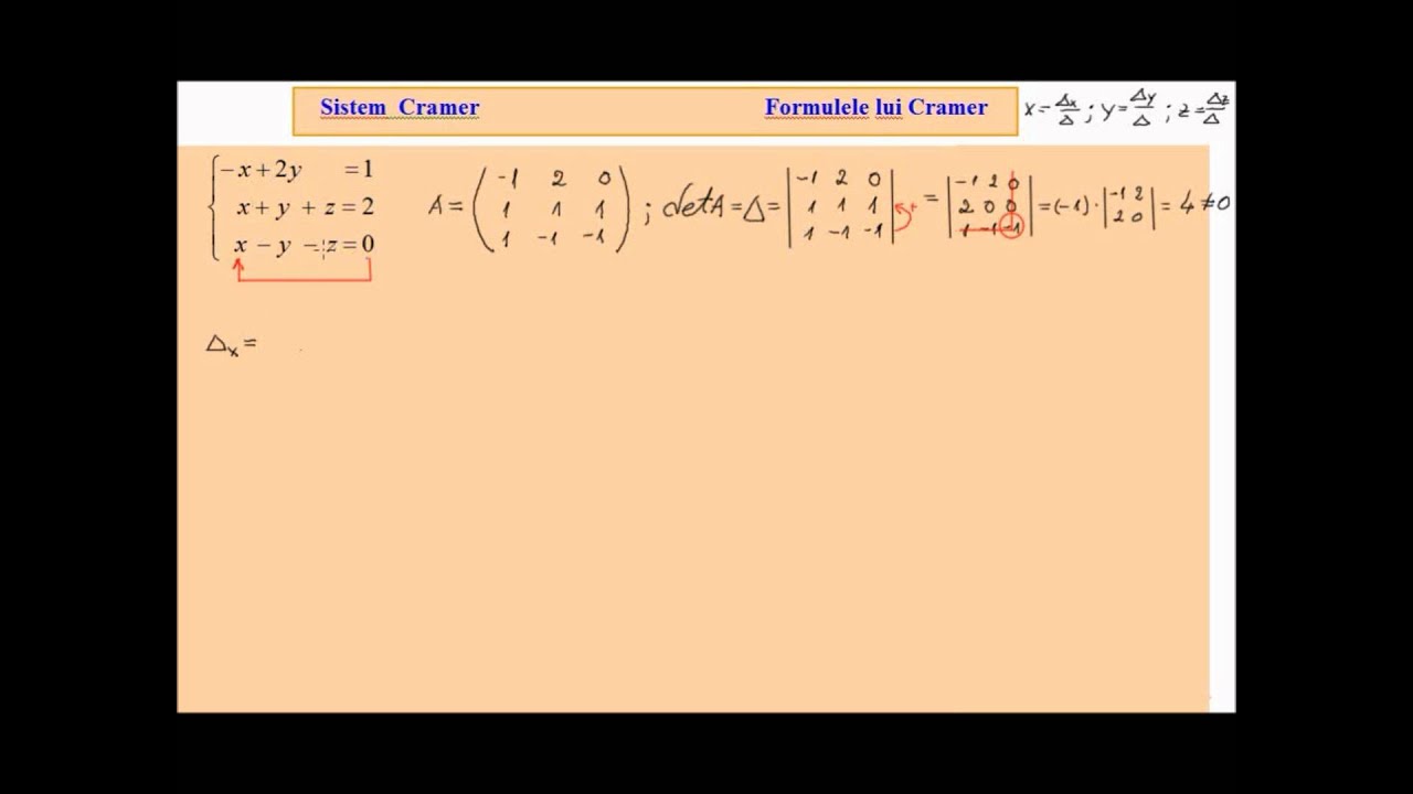 Sistem de ecuatii liniare Cramer (lic_cramer1)