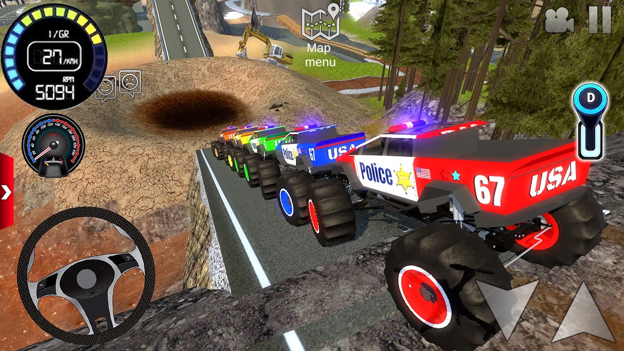 Impossible US Police Monster Truck Driving 3D - Extreme Offroad Ramp Stunts #2 - Android GamePlay