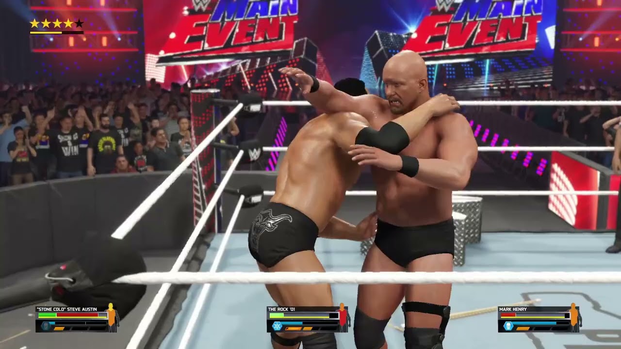 Рок против Марка Генри против Стоуна Колда! Титульный матч 🔥 WWE 2K25 #ytshorts #viralshorts