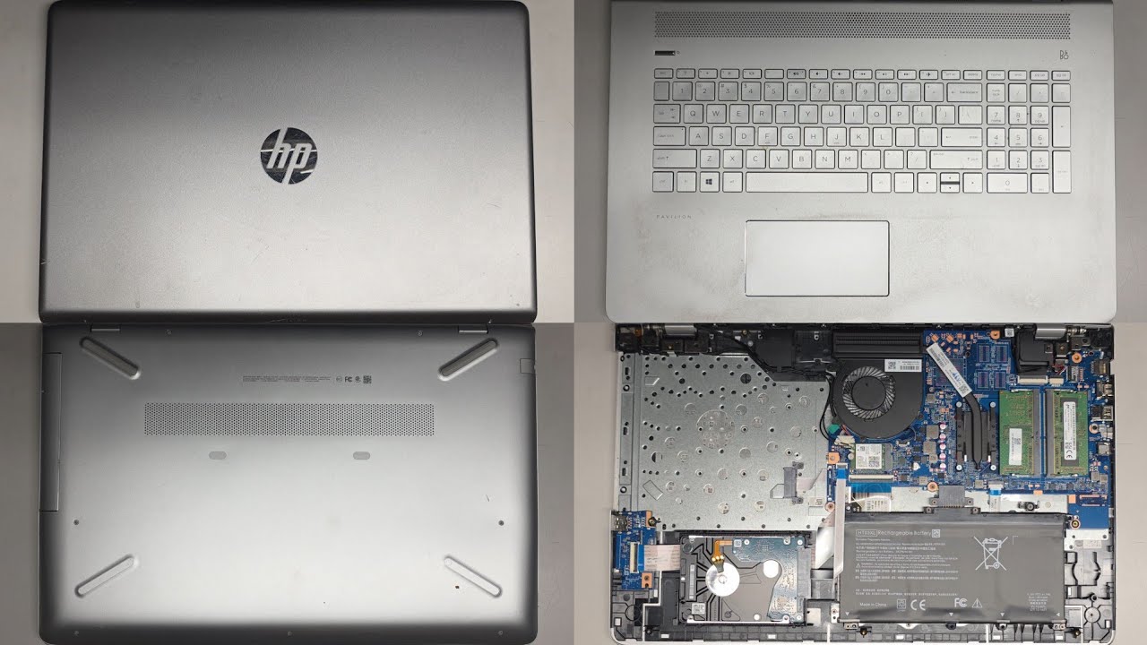 HP Pavilion Laptop 17-ar050wm Disassembly RAM SSD Hard Drive Upgrade Battery Replacement Repair