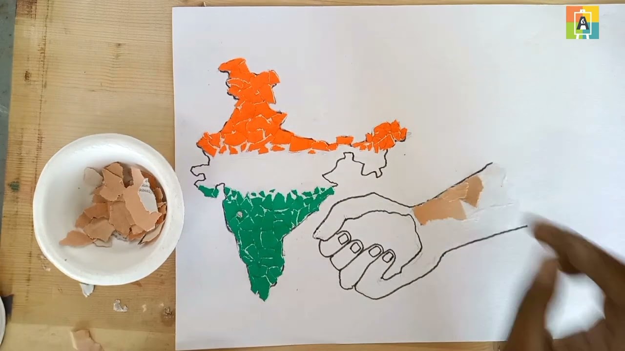 Collage work:माझी माती माझा देश.