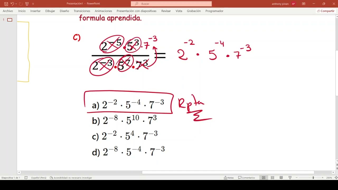 Leyes de exponentes   F 3   2