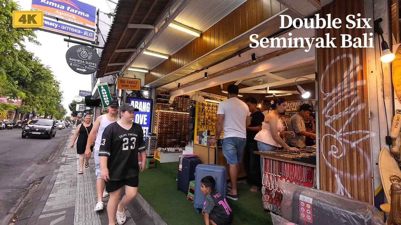 4K 2026 | Double Six Street & Beach Seminyak Bali Evening Virtual Walking Tour Today