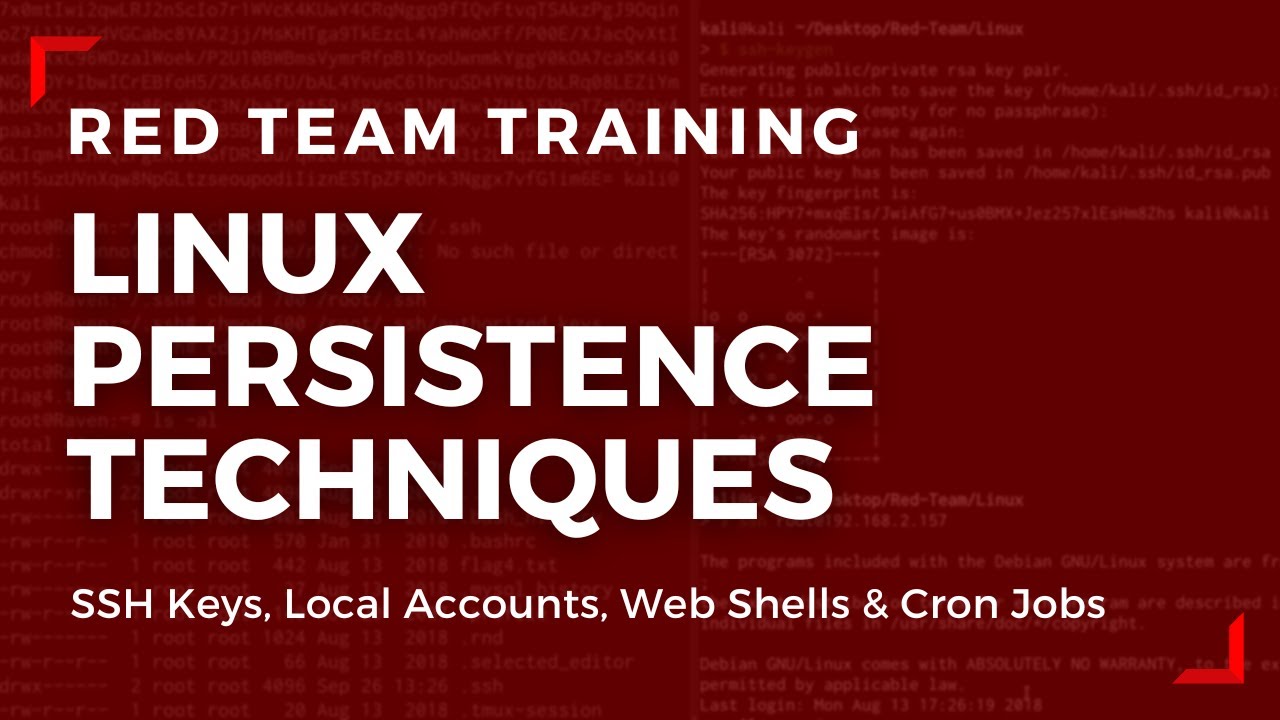 Linux Red Team Persistence Techniques - SSH Keys, Web Shells & Cron Jobs