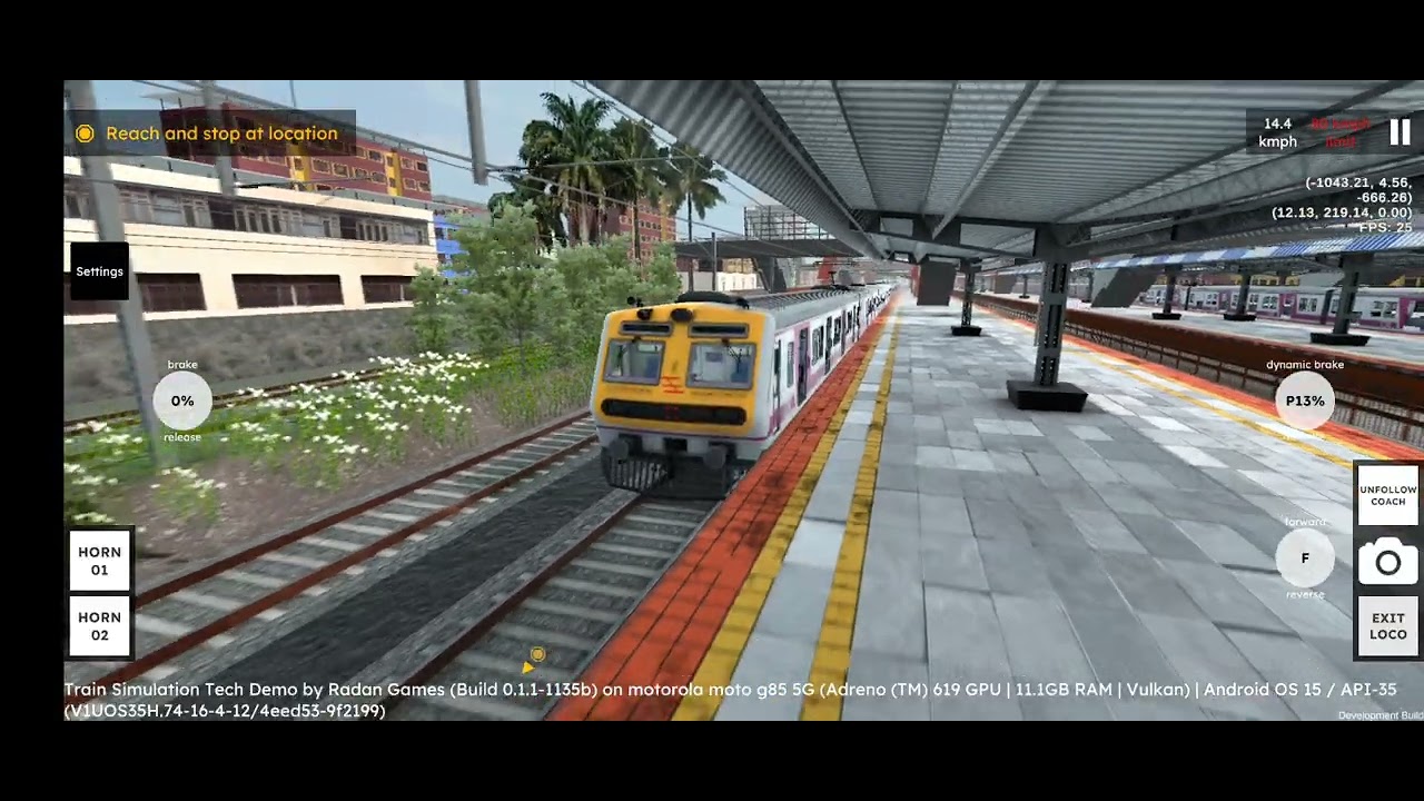 A fast passenger train simulator 