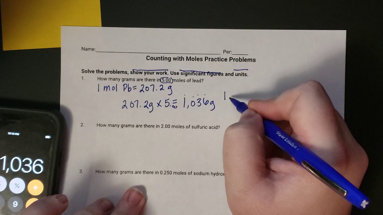 Class Instructions 1/10/20 - Counting with moles