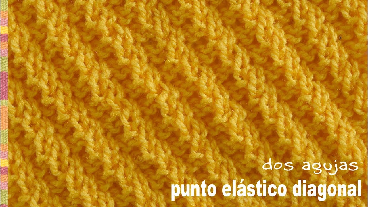 Punto elástico diagonal tejido a dos agujas o palitos - Tejiendo Perú