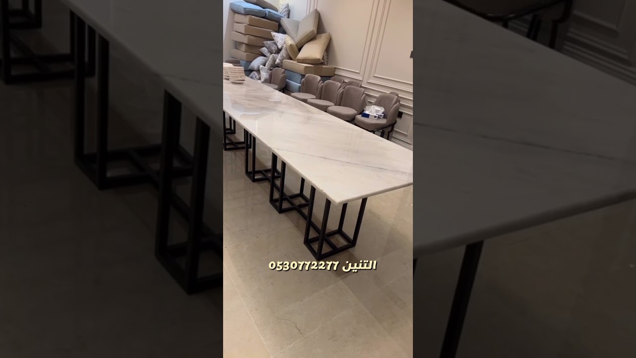 طاولات ديكور حديد مع رخام
