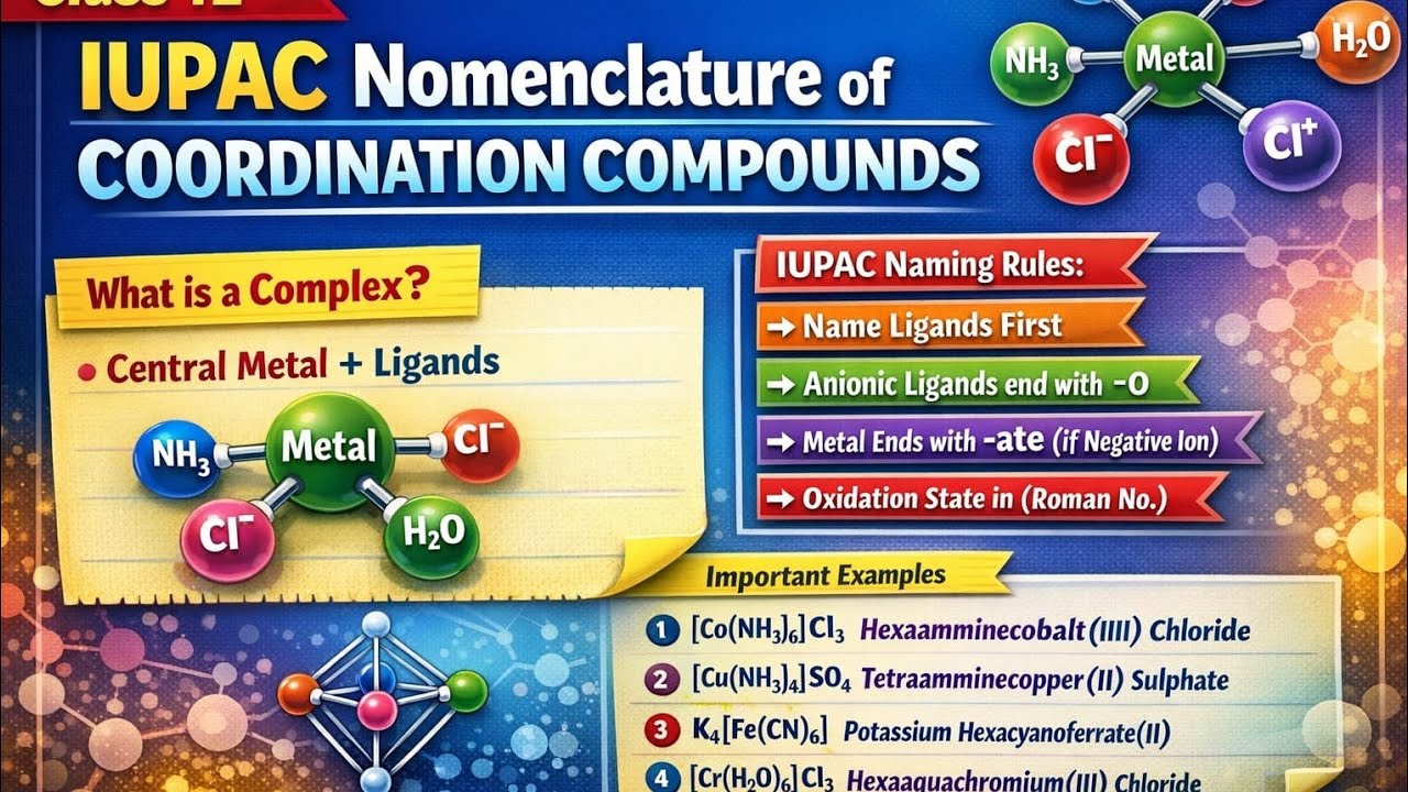 IUPAC Name of compex compound, class 12th @Aaoseekhechemistry