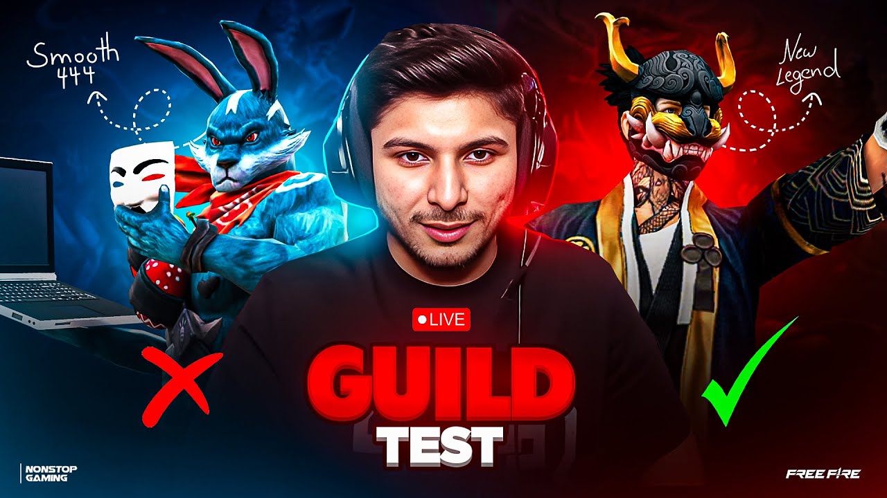 SMOOTH444 or NEW LEGEND 💀❓ LAST GUILD TEST 😥 #nonstopgaming -free fire live