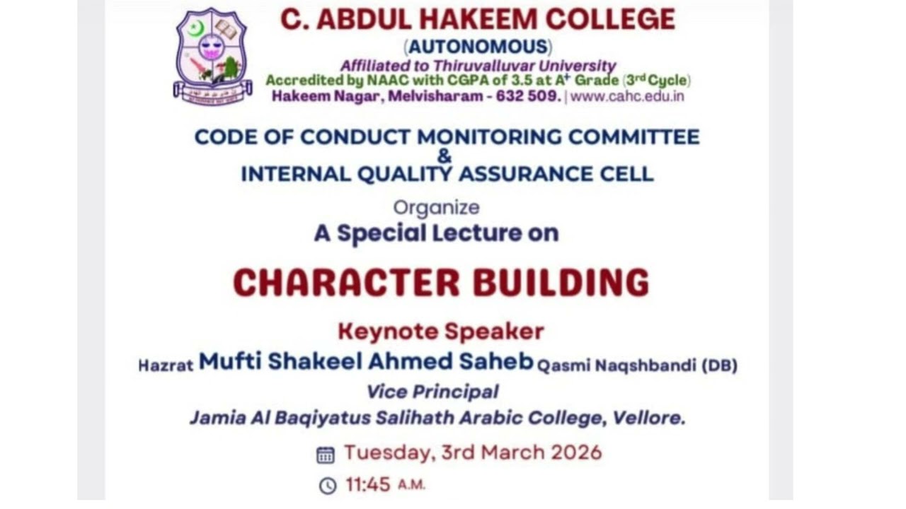 Special Lecture on Character building