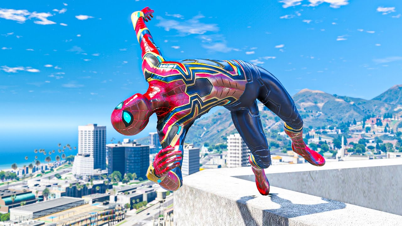 GTA 5 IRON SPIDERMAN Ragdolls  (Euphoria Physics Showcase) Ep 5
